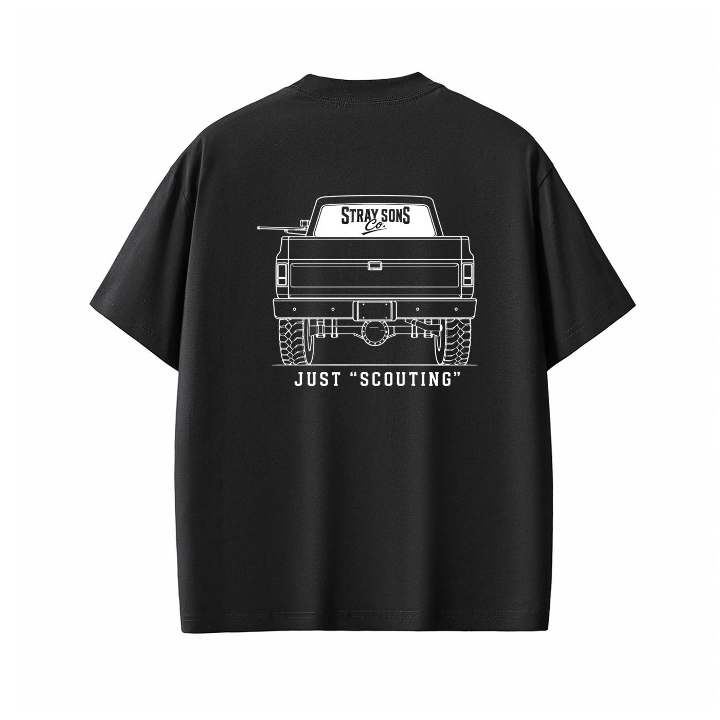 Just “Scouting” Tee (White On Dark)