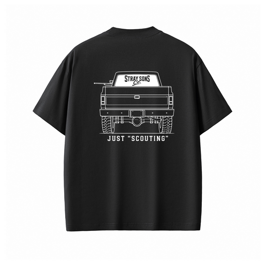 Just “Scouting” Tee (White On Dark)